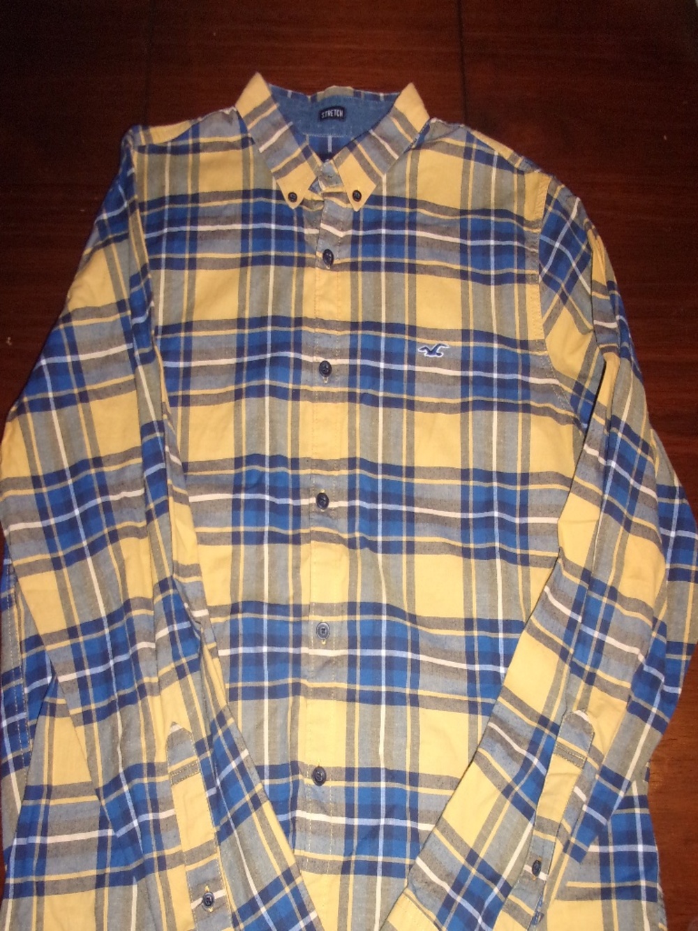 Plaid button down shirt. Hollister, Xl